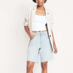 Old Navy Mid-Rise Baggy Cut-Off Jean Bermuda Shorts